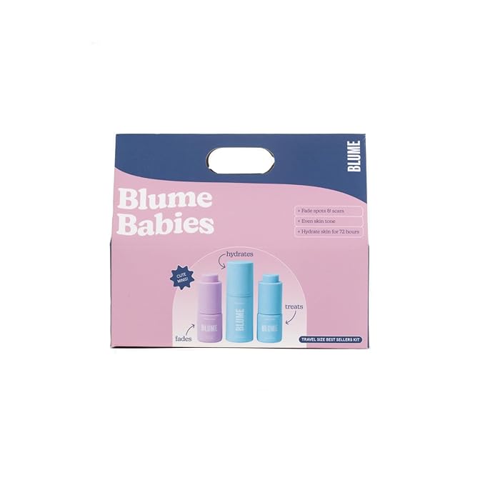 Blume Babies Travel Size Skincare - Skincare Gift Set Includes Meltdown Acne Oil, Milky Fade Dark Spots Serum, and Meltdown Gel Cream Face Moisturizer for Acne and Blemish Prevention (3 Count)-VivaGrace Women