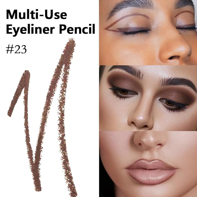 evpct Dark Coffee Gel Eyeliner Pencil for Women Waterline Waterproof Smudge Proof Eye Makeup Liners, Coffee Mascara Eye Liner Gel Liner Eyeliner with Sharpener delineador de ojos contra el agua 23