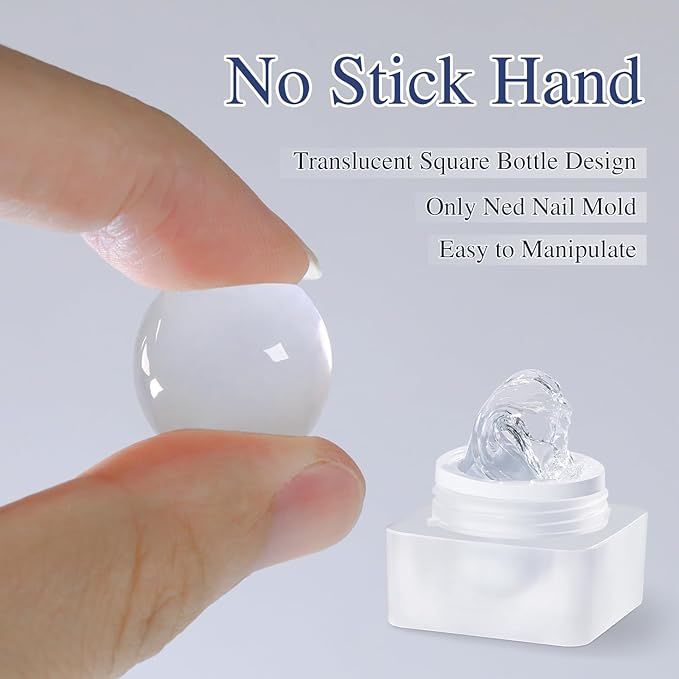 Double Rhythm 3D Clear Solid Sculpting Gel for Nail Art - Non-Sticky Hard Gel for Building, Carving, Molding Extension - Soak Off UV/LED Salon Home DIY 0.5 Oz (Clear)-VivaGrace Women