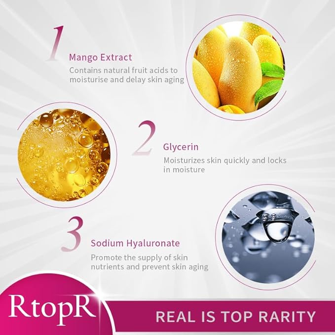 RtopR Mango Firming Eye Cream, Under Eye Cream for Dark Circles and Puffiness, Firm and Smooth the Look of Fine Lines, Smoothes the Skin Around the Eyes-VivaGrace Women