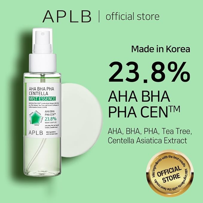 APLB AHA BHA PHA Centella Mist Essence | AHA BHA PHA CEN™ 23.8% 3.55 FL.OZ/Korean Skincare, Exfoliant, Replenishing Moisture, Revitalize for Gentle and Improve Skin Texture-VivaGrace Women