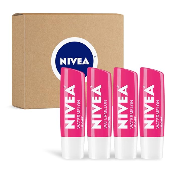 NIVEA Watermelon Lip Care - Tinted Lip Balm for Beautiful, Soft Lips - Pack of 4-VivaGrace Women