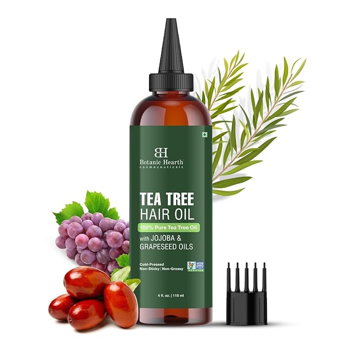 Botanic Hearth Tea Tree Oil For Hair (4 Fl Oz) | With Jojoba & Grapeseed Oils | Soothes Itchy Scalp & Fights Dandruff | Non Gmo Verified-VivaGrace Women
