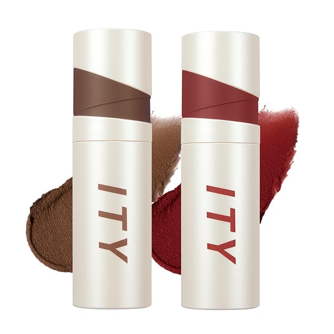 ITY Velvet Matte Finish Lip Stain-Mousse Textured Lip Clay, Red Shade, Conceals Lip Lines, Rich Pigment Lip Tint Lipsticks, 0.14 oz (4g) in Earthy, Ruby.-VivaGrace Women
