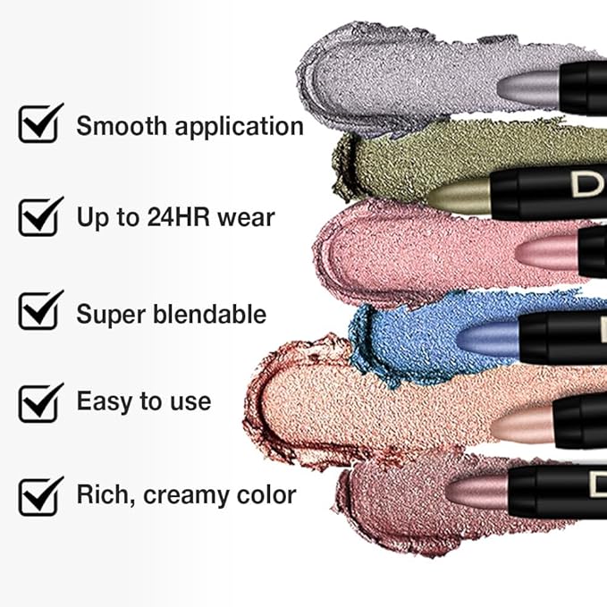 Kaely Cream Eye Shadow Sticks, Snowfall White Matte Eyeliner Pencil Eyeshadow Palette Makeup, Eye Highlighter Brightener Stick for Older Women Waterproof Pigmented, sombras para ojos, New-62