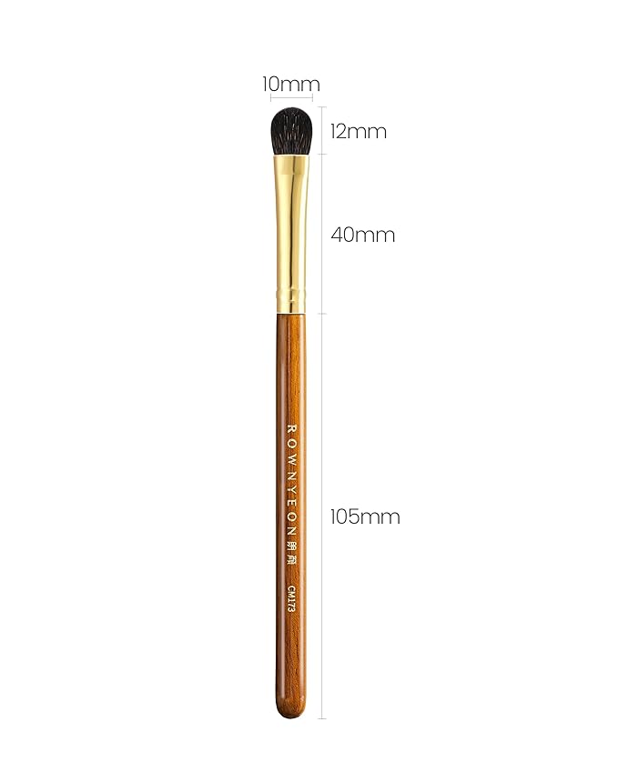 Desert Oak Series Low-Profile Oval Eyeshadow Brush - Gentle Curve for Controlled Blending, Squirrel & Goat Hybrid Bristles (CM 173)-VivaGrace Women