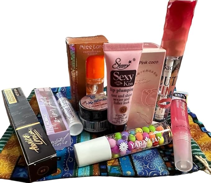 Lip Prodiuct Gift Sack With An Unique Assortment of Lip Products, 10 Total and Maybe Some Extras, By Diva Stuff-VivaGrace Women