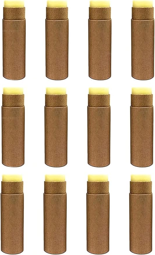 12 Pcs 0.3 Oz Paperboard Lip Balm Tubes 10ml Empty Cardboard Krafts Tubes Lipstick Tube Refillable Lip Gloss Container Solid Perfume Tubes Chapstick Container for DIY Cosmetic Samples Deodorant(Brown)-VivaGrace Women