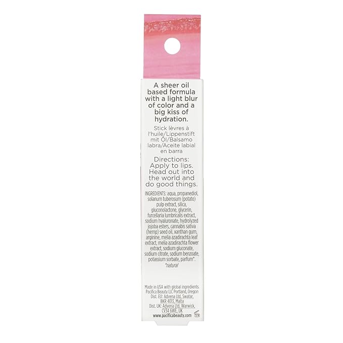 Pacifica Glow Stick Lip Oil - Rosy Glow Women 0.14 oz-VivaGrace Women