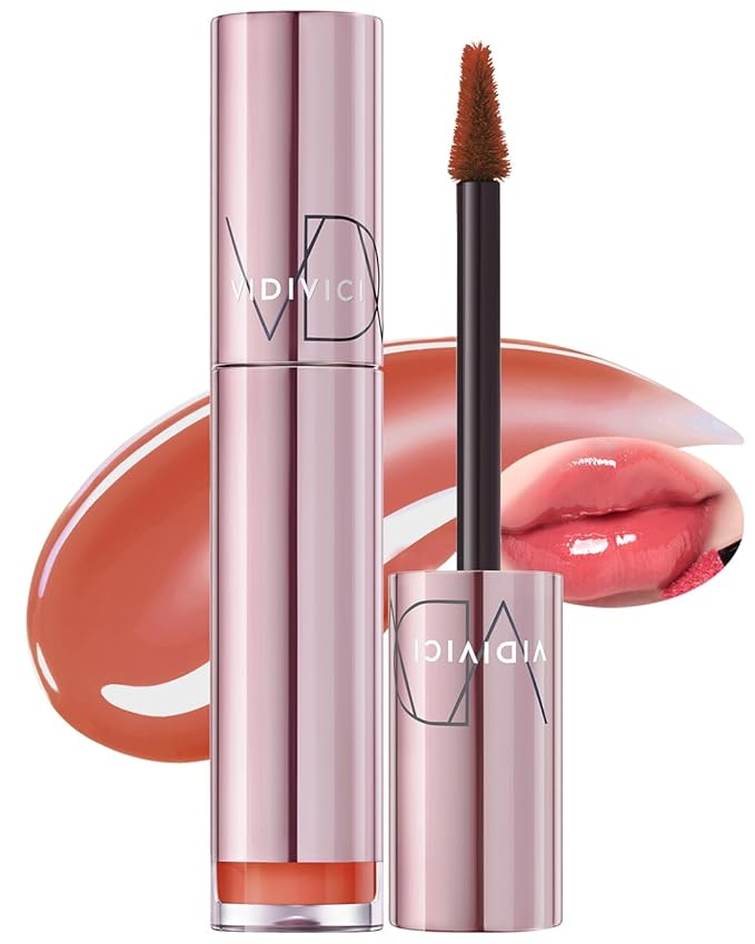 VIDIVICI Millennial Tint Glit - Transfer Proof Moisture Korean Lip Tint with Long-Lasting Color, Lightweight Water Jelly Texture, Hydrating & Smudge-Free Lip Stain, 0.13oz (09 SALTED PEACH)-VivaGrace Women