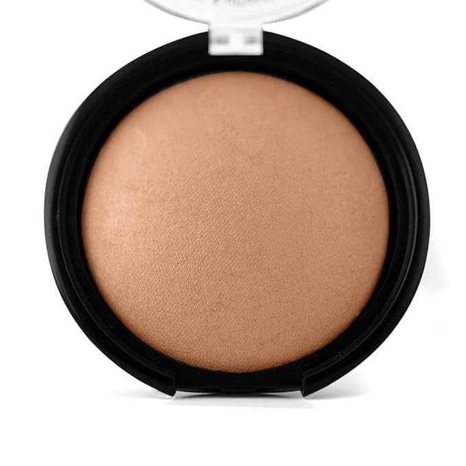 Palladio Baked Bronzer, Highly Pigmented and Easy to Blend, Shimmery Bronzed Glow, Use Dry or Wet, Lasts all day long, Provides Rich Tanning Color Finish, Powder Compact, Caribbean Tan-VivaGrace Women