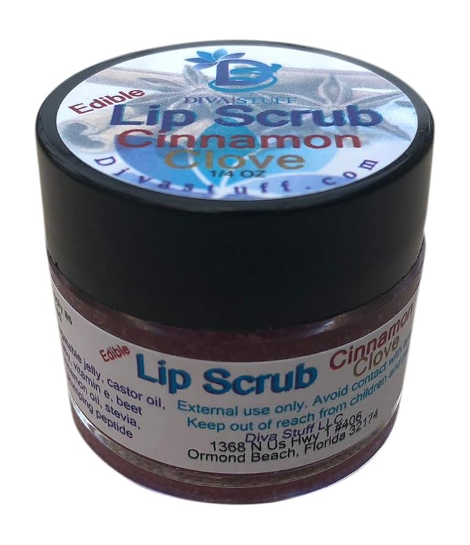 Diva Stuff Ultra Hydrating Lip Scrub for Soft Lips, Gentle Exfoliation, Moisturizer & Conditioner, Cinnamon and Clove – ¼ oz (Made in the USA)-VivaGrace Women