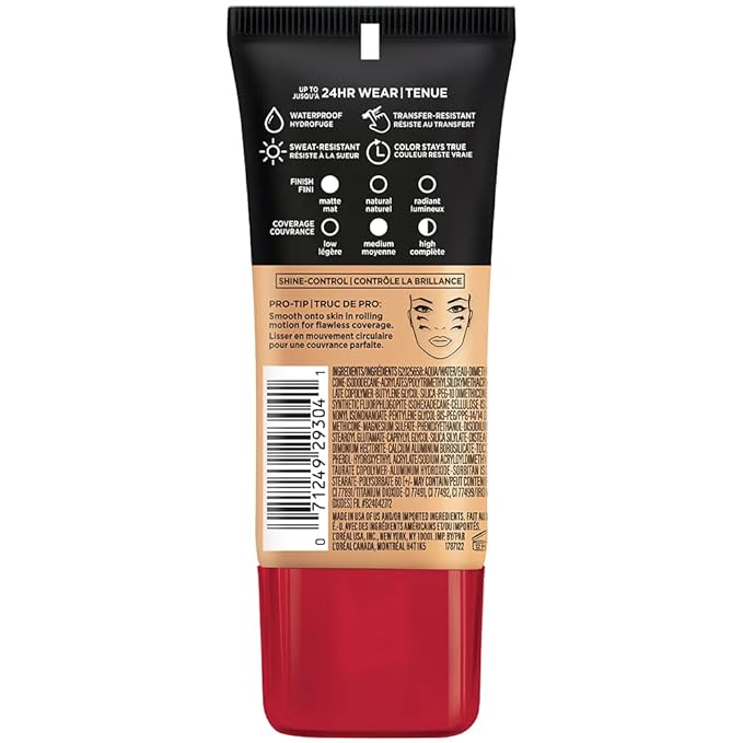 L'Oreal Paris Makeup Infallible Pro-Matte Liquid Longwear Foundation, 105 Natural Beige, 1 fl; oz.-VivaGrace Women