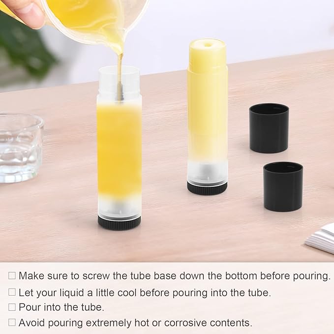 50Pcs 5g Lip Balm Tubes Plastic Lipstick Containers Empty Refillable Twist-up Lip Gloss Balm Filling Stick Clear Tube Holder with Black Cap for DIY Chapsticks Crayon Solid Perfume-VivaGrace Women