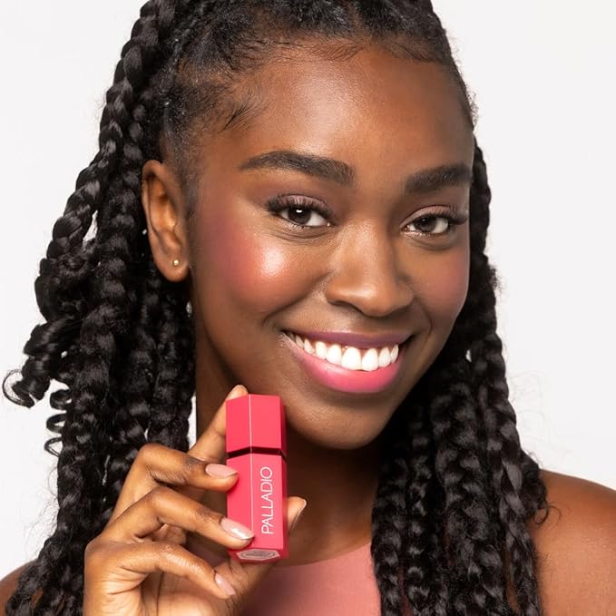 Palladio Liquid Blush for Cheeks & Lips 2-in-1 Makeup Face Blush, Weightless Cream Formula, Smudge Proof Long-Wearing Pigmented Blush, Natural Look Makeup Face Blushes, Dewy Finish, Deep Fuchsia-VivaGrace Women