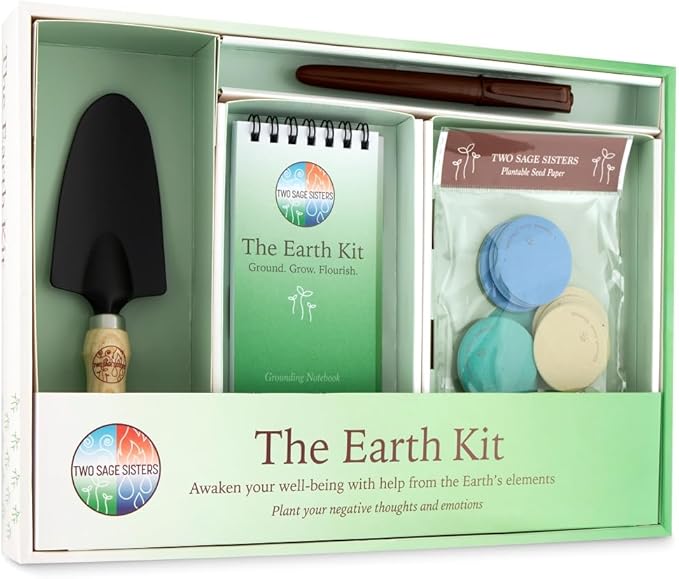 The Earth Kit by Two Sage Sisters - Self Care Kit with Seed Paper Disks, Notebook, Marker, and Shovel, Pamper and Self Care Gifts for Women and Men, Mens and Womens Care Package for Wellness-VivaGrace Women