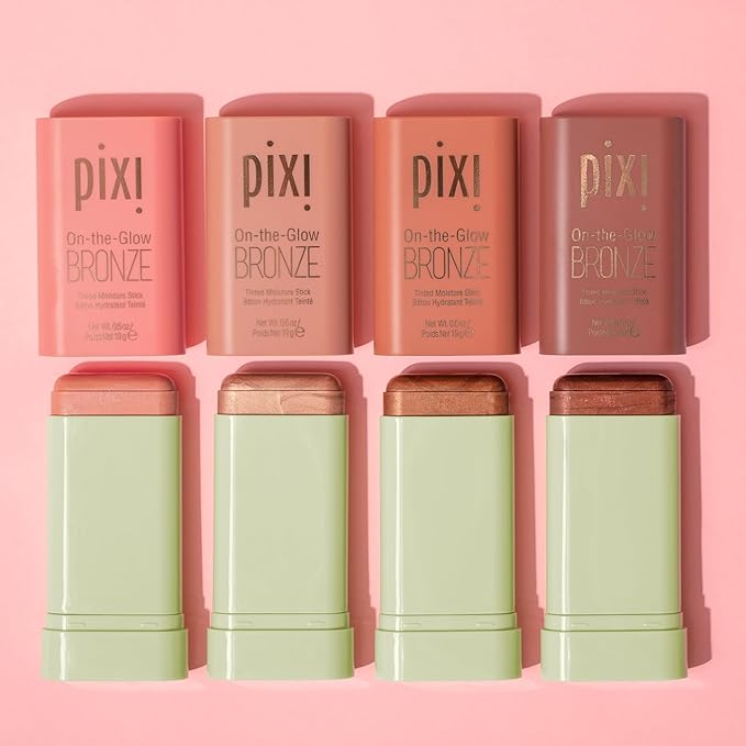 Pixi On-the-Glow Bronze - SoftGlow, Hydrating Tinted Moisture Bronzer Stick with Ginseng, Aloe Vera & Fruit Extracts, For Cheeks & Lips, 19g / 0.6oz, Paraben-Free-VivaGrace Women