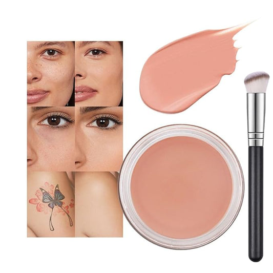 Kaely Pot Concealer Full Coverage Set,under Eye Brightener Concealer for Conceals Dark Circles,Waterproof Foundation Face Makeup Brush Kit,Color Correcting Concealer,Eye Ring corrector de ojeras 06-VivaGrace Women