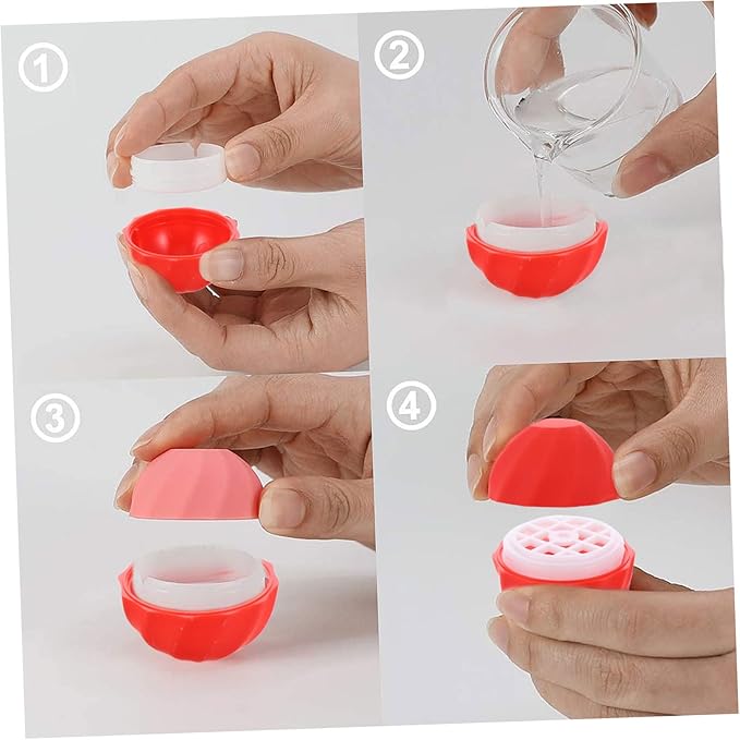 10pcs Box Spherical Lipstick Case Bulk Lip Balm Lipgloss Lip Gloss Round Ball Containers Lip Balm Containers Lip Balm Sphere Container Empty Lip Balm Sphere Lip Balm Bottles Red-VivaGrace Women