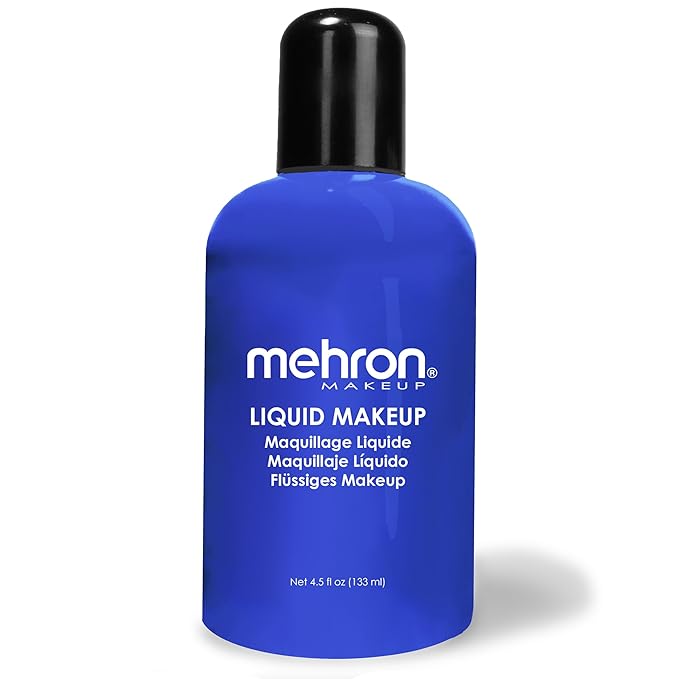 Mehron Makeup Liquid Makeup | Face Paint and Body Paint Perfect for Halloween, Cosplay I Air Brush Compatible 4.5 oz (133 ml) (Blue)-VivaGrace Women