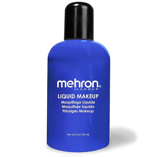 Mehron Makeup Liquid Makeup | Face Paint and Body Paint Perfect for Halloween, Cosplay I Air Brush Compatible 4.5 oz (133 ml) (Blue)-VivaGrace Women
