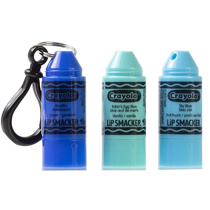 Lip Smacker Crayola Crayon Stackable Flavored Clear Lip Balm, Blue-VivaGrace Women