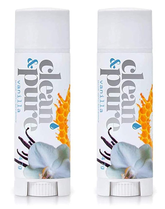 Lip Balm 2-Pack (Vanilla) | Manuka Honey Beauty Products | Lip Care Set With 100% All Natural Beeswax and Vitamin E Oil | Flavored Lip Balm for Dry, Chapped Lips-VivaGrace Women