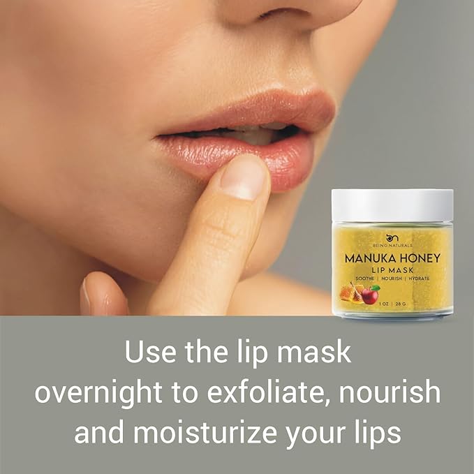 Lip Mask & Lip Balm - leave-on Overnight repair and nourish lip mask or lightweight non-sticky daytime lip care with Vitamin C, Antioxidants, Manuka honey, Stem cells, 1 oz.-VivaGrace Women