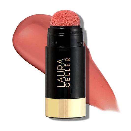 LAURA GELLER NEW YORK Serum Blush Tint, Lightweight Liquid Blush for Cheeks, Weightless Watercolor Sheer Finish, Poppy Peach-VivaGrace Women