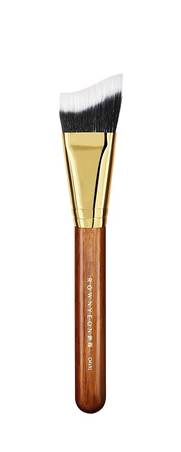 Desert Oak Series Terraced Contour Brush - 27mm Dual-Height Design with 5mm Flat Edge & 22mm Slope for Precision Sculpting, Bubinga & Brass (CM 191)-VivaGrace Women