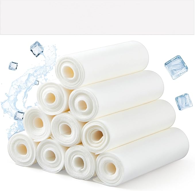 Toulite Cool Ice Silk Bra Liners for Sweat 10 Pcs 3 Layer Medium Washable Rectangle Cool Ice Silk Under Breasts Pads for Women Absorb Sweating, 18 x 3 Inches White for Summer-VivaGrace Women