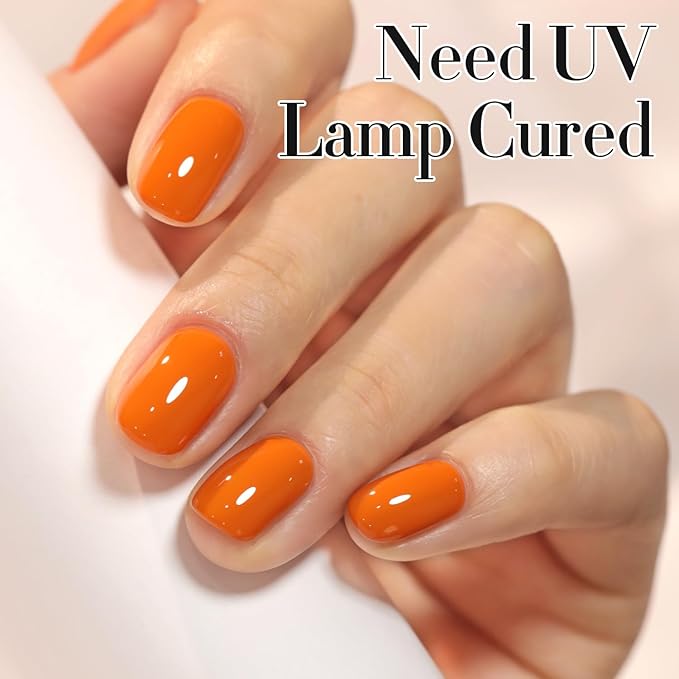 Double Rhythm 0.50 OZ Gel Polish Hema Free Same Color Same Bottle Golden Round Translucent Neutral Natural Milky 15 ML Jelly UV Polish Art DIY at Home (Burnt Orange-C1448)