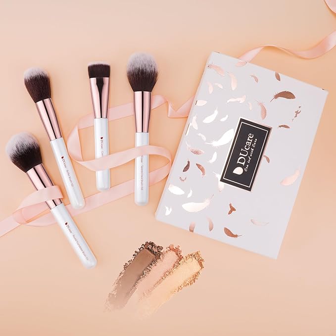 DUcare Makeup Brushes Set Professional 27Pcs Makeup Brushes Premium Synthetic Kabuki Foundation Blending Face Powder Blush Concealers Eye Shadows Make Up Brushes Kit White-VivaGrace Women
