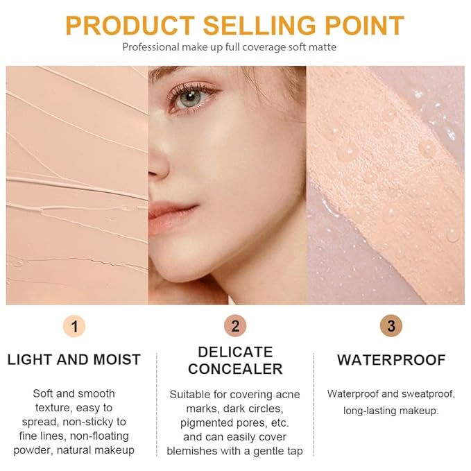 Kaely 2Pcs Pot Concealer Full Coverage Set,under Eye Brightener Concealer for Conceals Dark Circles,Waterproof Foundation Face Makeup Brush Kit,Color Correcting Concealer,02+02-VivaGrace Women