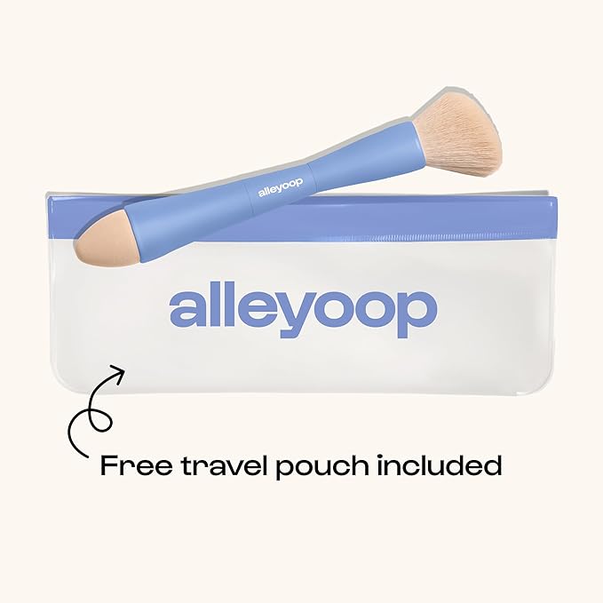 Alleyoop Multi-Tasker 4-in-1 Travel Makeup Brush Set – Compact Makeup Brushes with Blending Sponge, Eyeshadow, Eyebrow & Liner, Blush & Bronzer Brush – Mini Makeup Tools Kit for Women, Vegan-VivaGrace Women