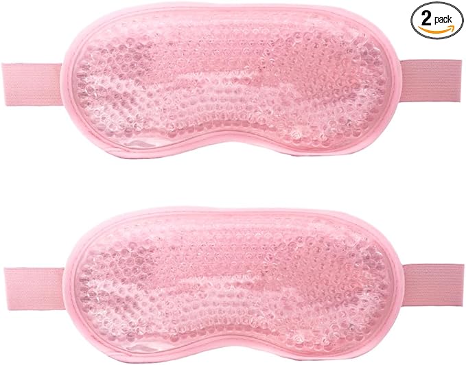 Gel Gel Eye Mask, Cooling Eye Mask Reusable Eye Ice Pack Under Eye Patches, Eye Hot Cold Treatment Pack for Redness, Pain Relief and Eye Relax (Pink - 2count)-VivaGrace Women