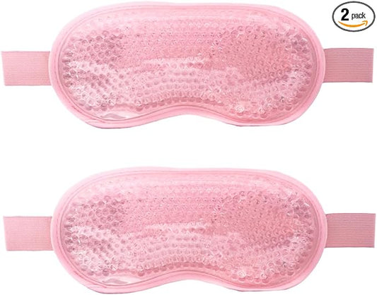 Gel Gel Eye Mask, Cooling Eye Mask Reusable Eye Ice Pack Under Eye Patches, Eye Hot Cold Treatment Pack for Redness, Pain Relief and Eye Relax (Pink - 2count)-VivaGrace Women