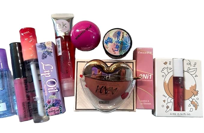 Diva Stuff Pink Lip Kit, 10 Lip Products Chosen At Random, Some Clear and Sheer and Some in Shades of Pink-VivaGrace Women