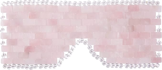 [glowiest] Rose Quartz Eye Mask: 100% Real Stone Eye Mask to improve Fine Lines, Puffiness and Irritation | For Hot & Cold Anti-Aging Therapy-VivaGrace Women