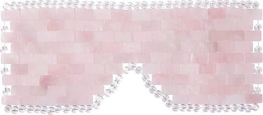 [glowiest] Rose Quartz Eye Mask: 100% Real Stone Eye Mask to improve Fine Lines, Puffiness and Irritation | For Hot & Cold Anti-Aging Therapy-VivaGrace Women