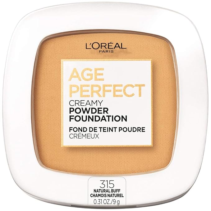 L'Oreal Paris Age Perfect Creamy Powder Foundation Compact, 315 Natural Buff, 0.31 Ounce-VivaGrace Women