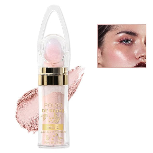 Polvo De Hadas Highlighter Glitter Stick Body Glitter Shimmer Face Brightening Highlighter Contour Powder Makeup Stick Face Blusher Fairy Glitter Highlighter Makeup - 02#Fairy Pink-VivaGrace Women
