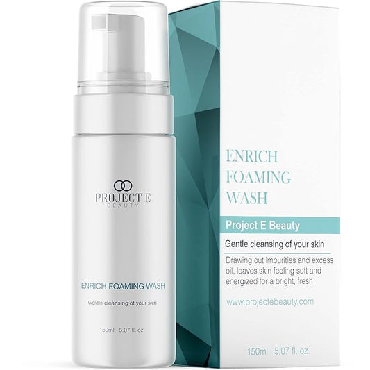 Project E Beauty Enrich Foaming Wash Gentle Cleansing | Moisturizing Daily Face Cleanser | Removes Dirt & Excess Oil | Brightens Skin | Hydrating Formulation | Clear & Smooth Skin | 150ml-VivaGrace Women