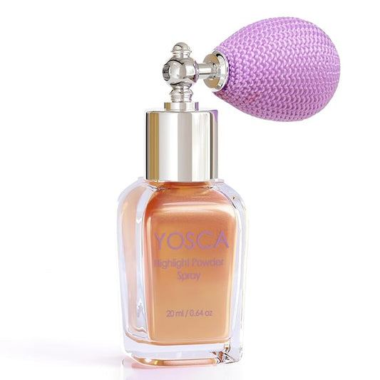 Yosca Highlighter Powder Spray, 20ML Cosmetic Grade Shimmer Powder Glitter Spray Sparkle Highlighter Makeup Festival Concert Accessorise for Rave Clothes Hair Face Nail Art - Bronze Enamel-VivaGrace Women