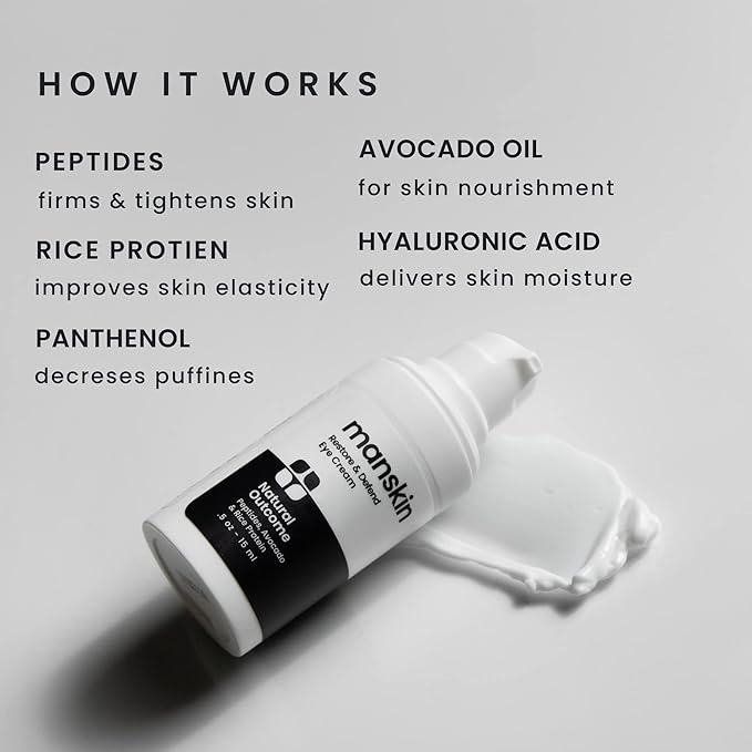 Man Skin Eye Cream for Men - Restore & Defend Anti Aging Eye Cream with Peptides, Avocado Oil and Rice Proteins-VivaGrace Women