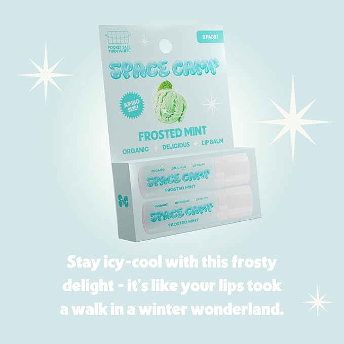 Wellness Jumbo Lip Balm - Frosted Mint Organic Flavored Balm (2 Pack)-VivaGrace Women