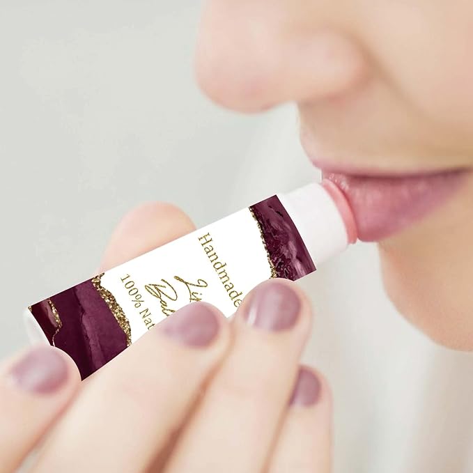 CRASPIRE 80Pcs 8 Styles Lip Balm Sticker Vintage Quicksand Background Self-Adhesive Homemade Lip Balm Labels Vintage Square DIY Label Stickers for Lip Balm Containers Cosmetics Lipsticks-VivaGrace Women