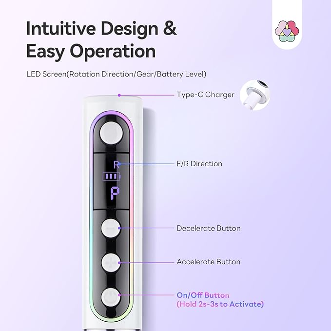 SAVILAND Advanced Cordless Electric Nail Drill: 10S Fast Removal 35000 RPM High Speed Nail File Kit for Acrylic Nail Tool Professional Rainbow Light LED Display Pro Manicure Kit Salon Travel Nail Tech-VivaGrace Women