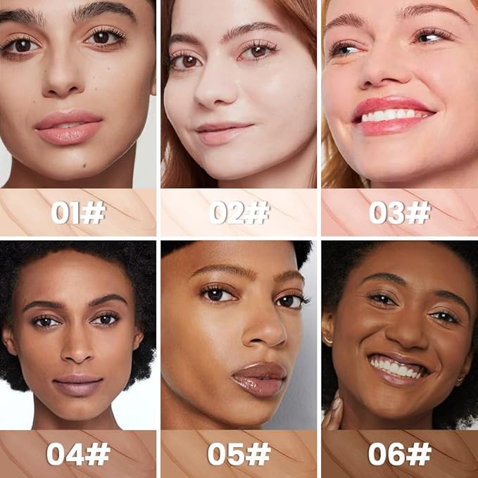 1 Pack Liquid Foundation Cream for Face Makeup,Durable Full Coverage Matte Concealer Make Up,Oil Control & Waterproof Base Primer -0.35 Fl.Oz (01#)-VivaGrace Women