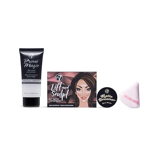 W7 Prime Magic Set - 4 Piece Set - Prime, Contour & Face Powder Makeup Bundle-VivaGrace Women